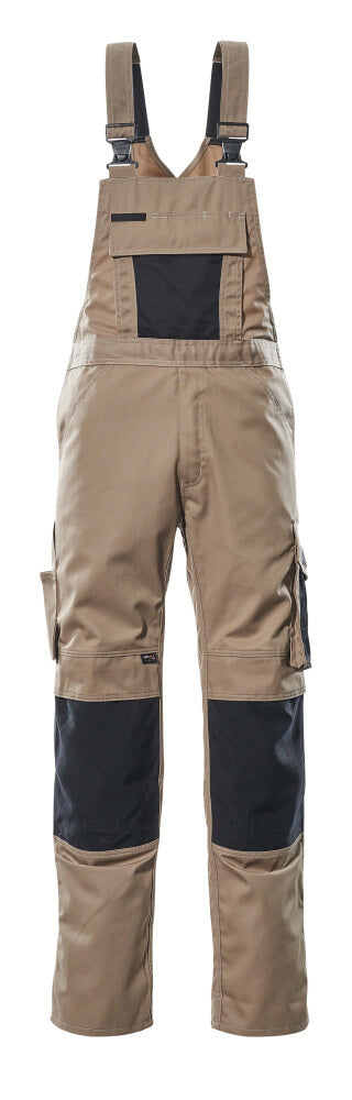 Mascot UNIQUE Augsburg Bib & Brace with kneepad pockets 12169 light khaki/black