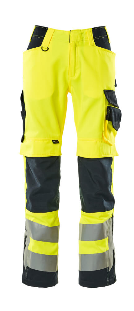 Mascot SAFE SUPREME Kendal Pantalon avec poches genouillères 15579 jaune haute visibilité/marine foncé