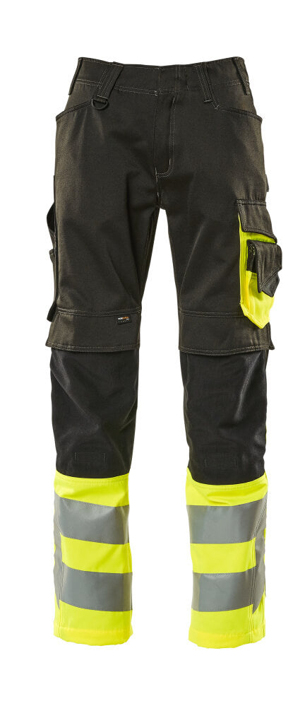Mascot SAFE SUPREME Leeds Pantalon avec poches genouillères 15679 noir/jaune haute visibilité