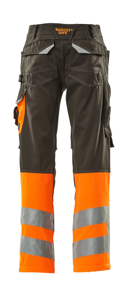 Mascot SAFE SUPREME Leeds Pantalon avec poches genouillères 15679 anthracite foncé/orange haute visibilité