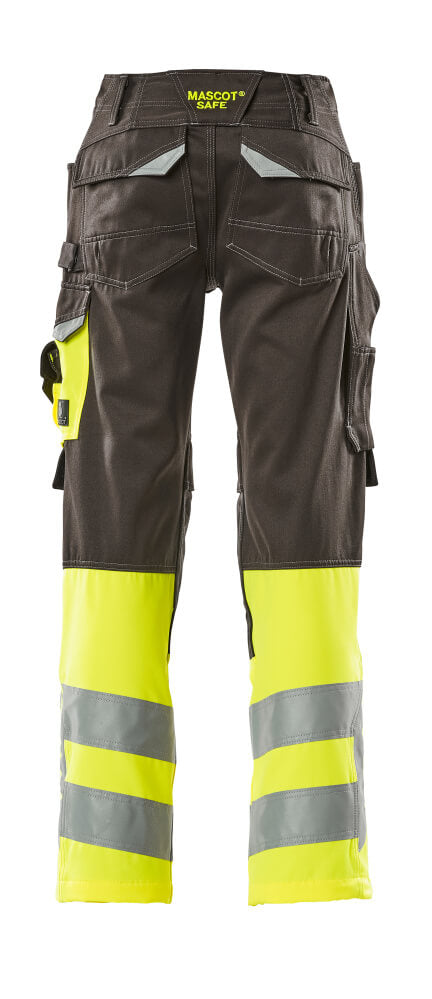 Mascot SAFE SUPREME Leeds Pantalon avec poches genouillères 15679 anthracite foncé/jaune haute visibilité