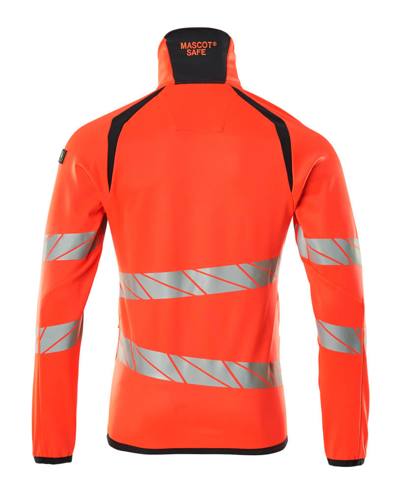 Mascot ACCELERATE SAFE Fleece Jumper with zipper 19103 hi-vis red/dark navy