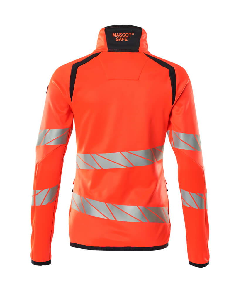 Mascot ACCELERATE SAFE Fleece Jumper with zipper 19153 hi-vis red/dark navy