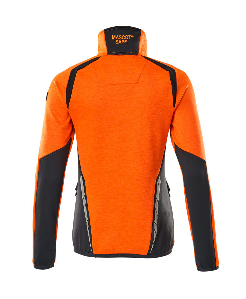Mascot ACCELERATE SAFE Fleece Jumper with half zip 19353 hi-vis orange/dark navy