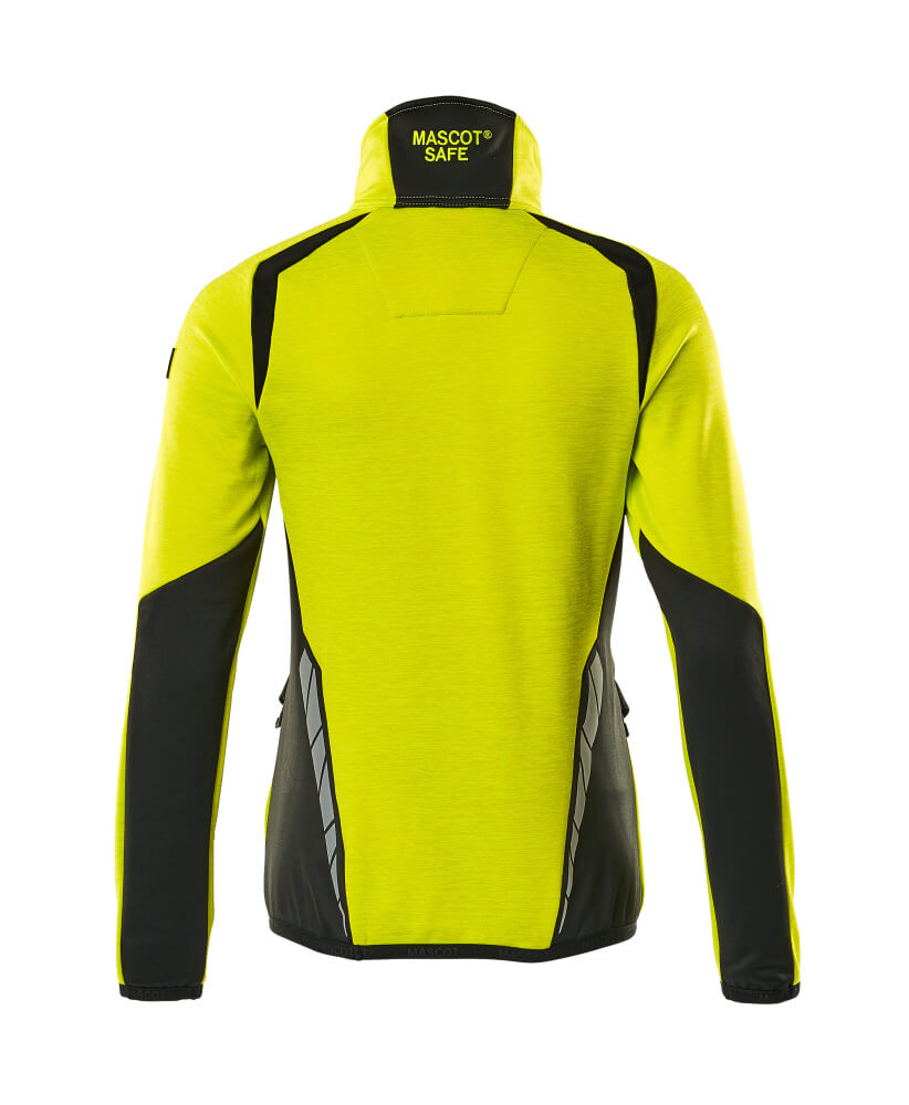 Mascot ACCELERATE SAFE Fleece Jumper with half zip 19353 hi-vis yellow/black