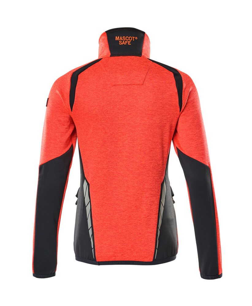 Mascot ACCELERATE SAFE Fleece Jumper with half zip 19353 hi-vis red/dark navy