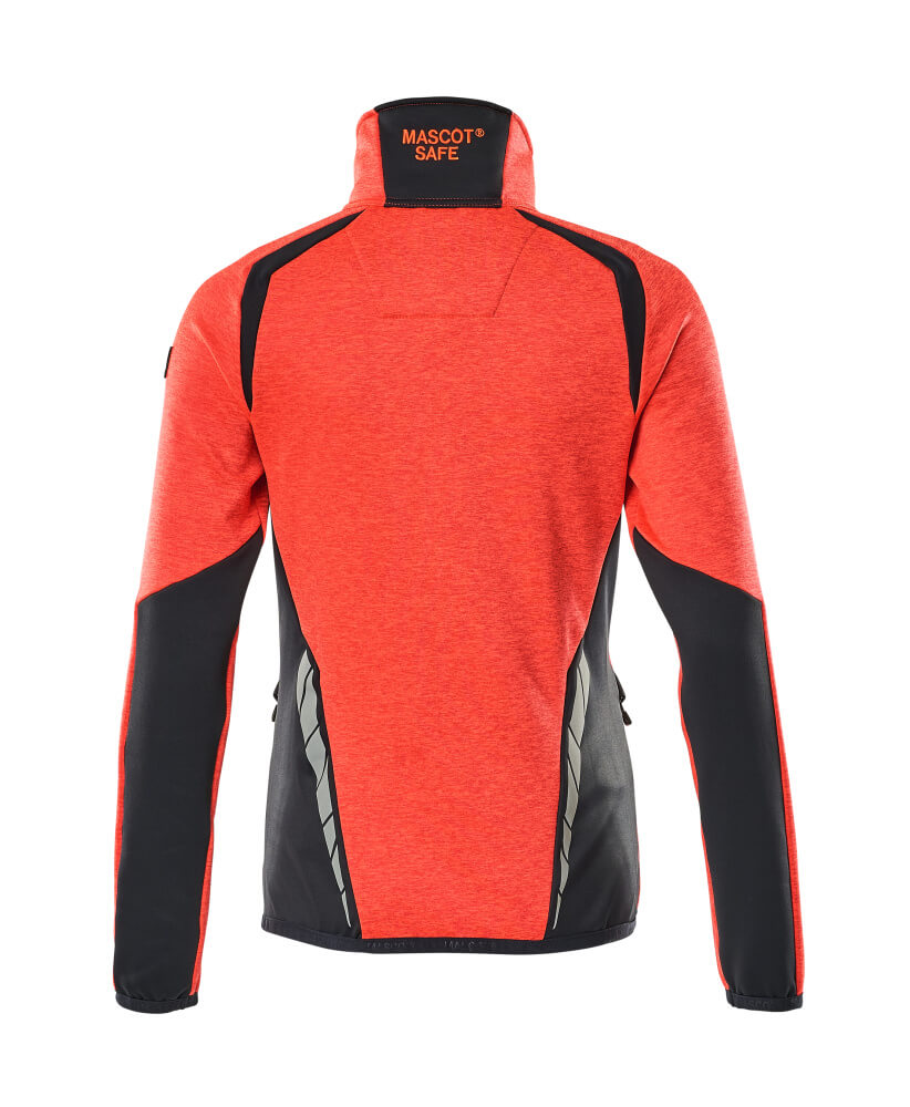 Mascot ACCELERATE SAFE Fleece Jumper with zipper 19453 hi-vis red/dark navy