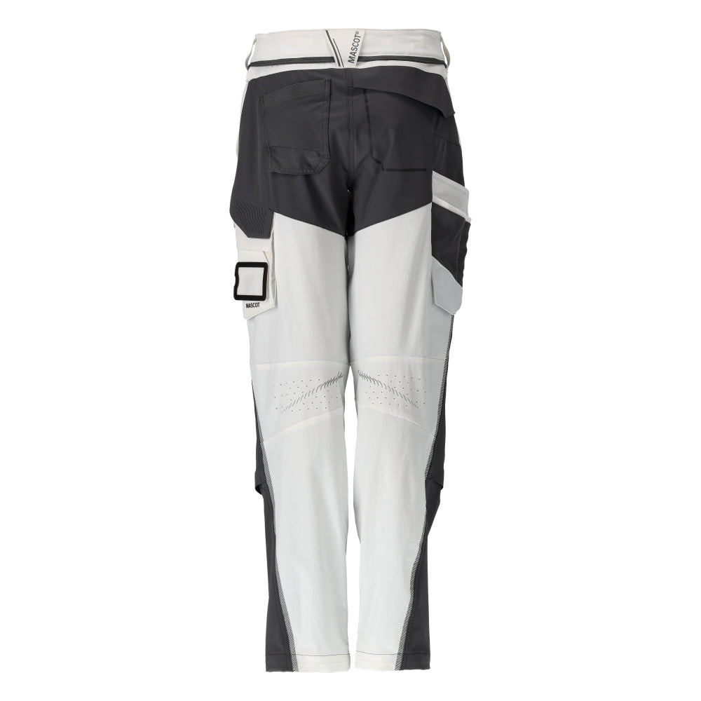 Mascot PERSONNALISÉ Pantalon avec poches genouillères 22078 blanc/gris pierre