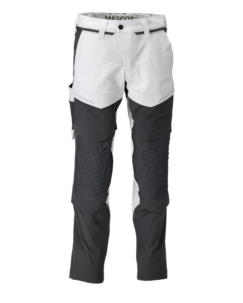 Mascot PERSONNALISÉ Pantalon avec poches genouillères 22079 blanc/gris pierre