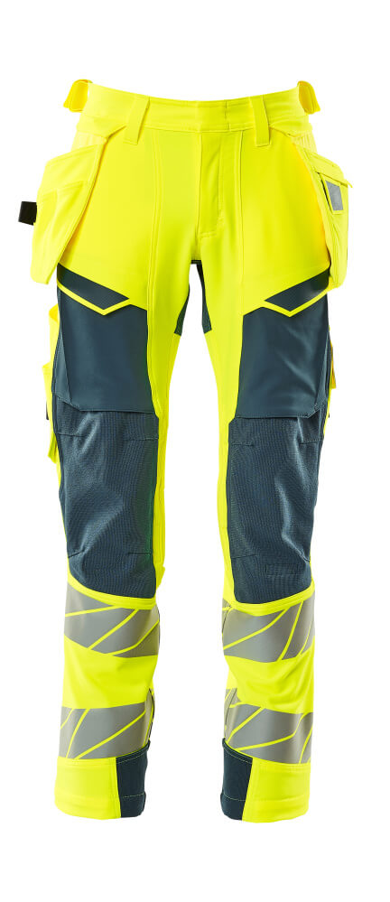 Mascot ACCELERATE SAFE  Trousers with holster pockets 19031 hi-vis yellow/dark petroleum
