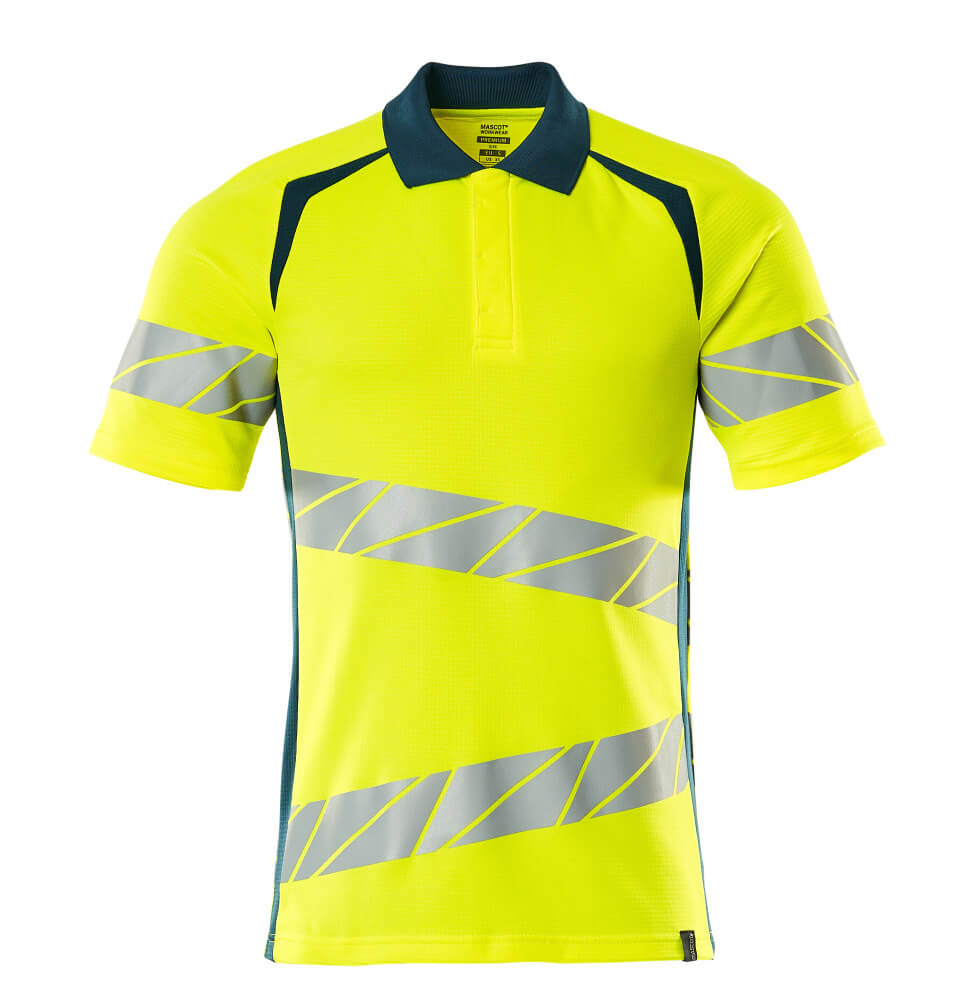 Mascot ACCELERATE SAFE Polo shirt 19083 hi-vis yellow/dark petroleum