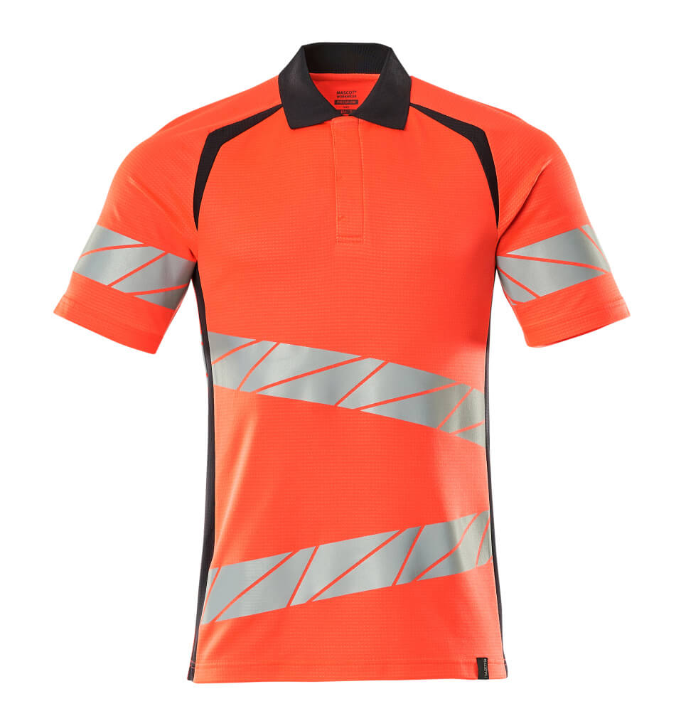 Mascot ACCELERATE SAFE Polo shirt 19083 hi-vis red/dark navy