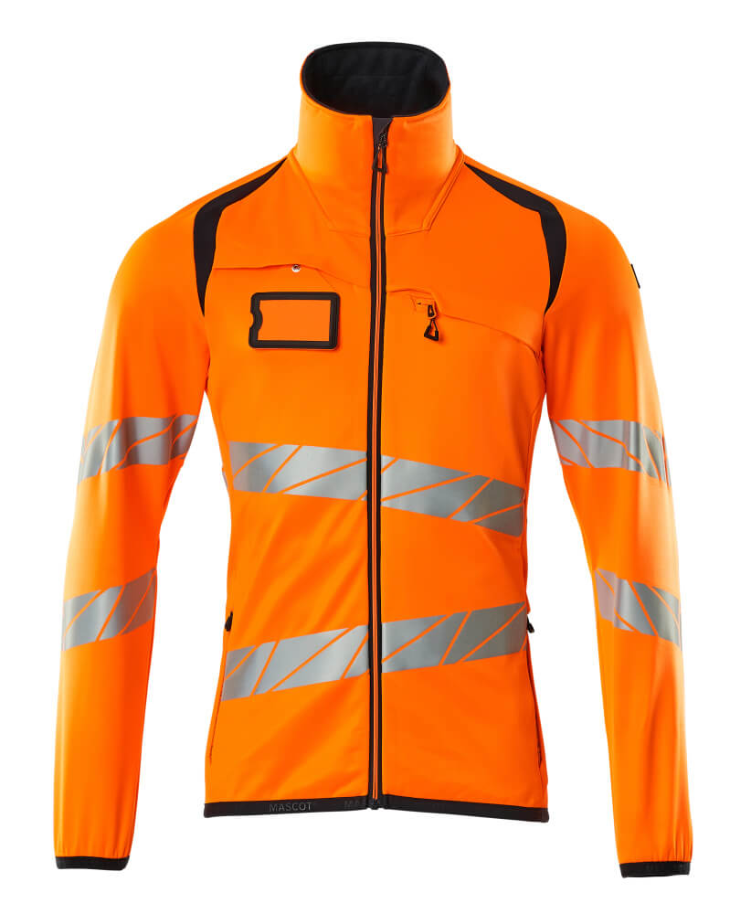 Mascot ACCELERATE SAFE Fleece Jumper with zipper 19103 hi-vis orange/dark navy