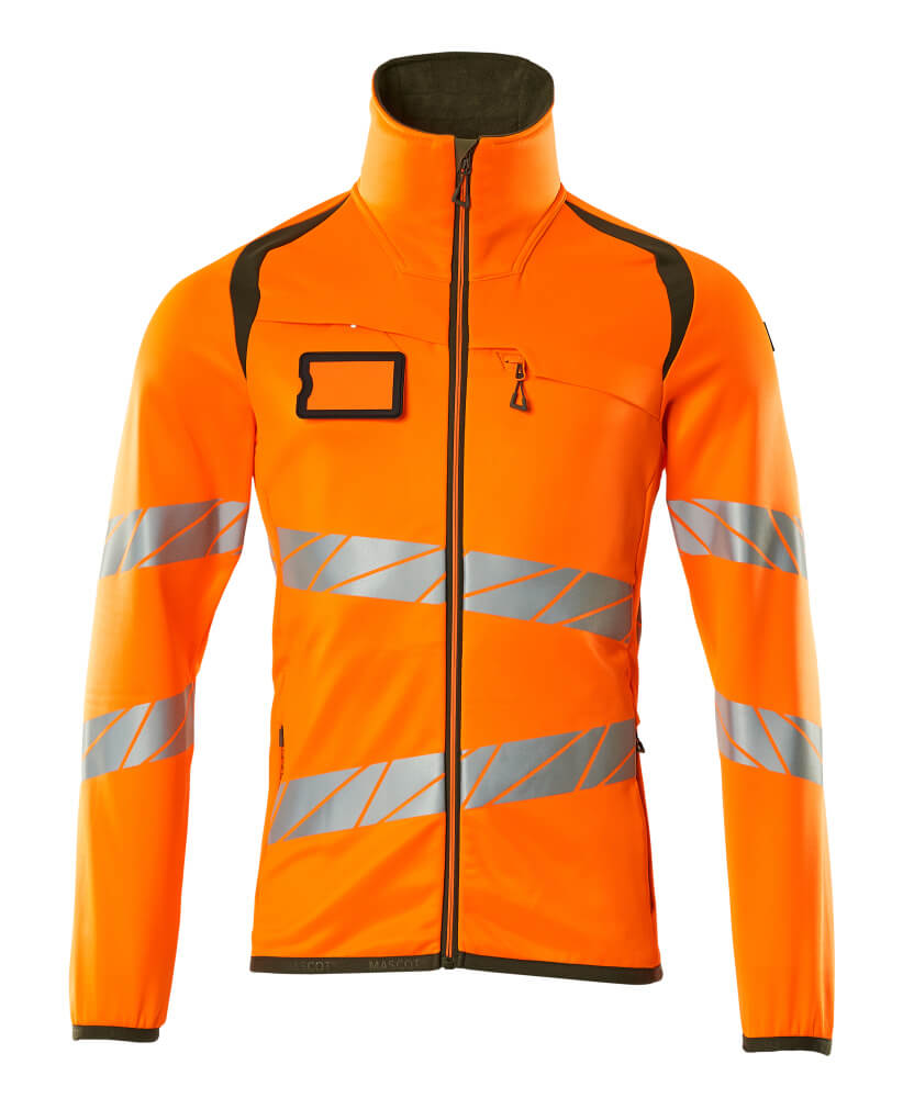 Mascot ACCELERATE SAFE Fleece Jumper with zipper 19103 hi-vis orange/moss green