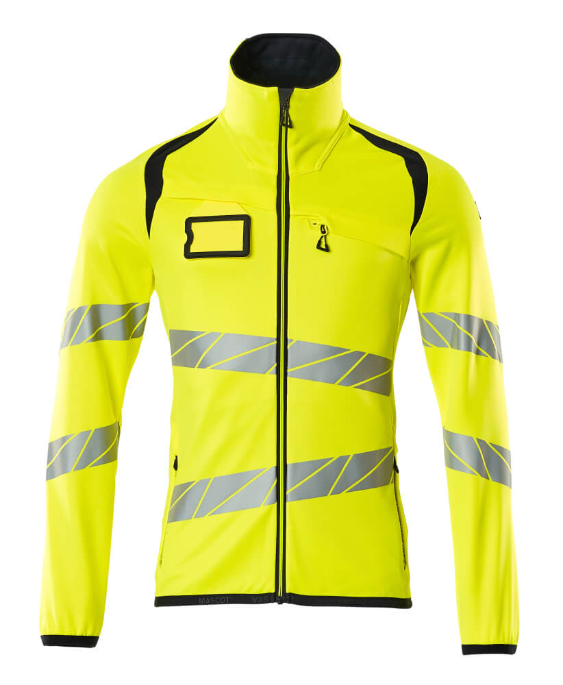 Mascot ACCELERATE SAFE Fleece Jumper with zipper 19103 hi-vis yellow/dark navy