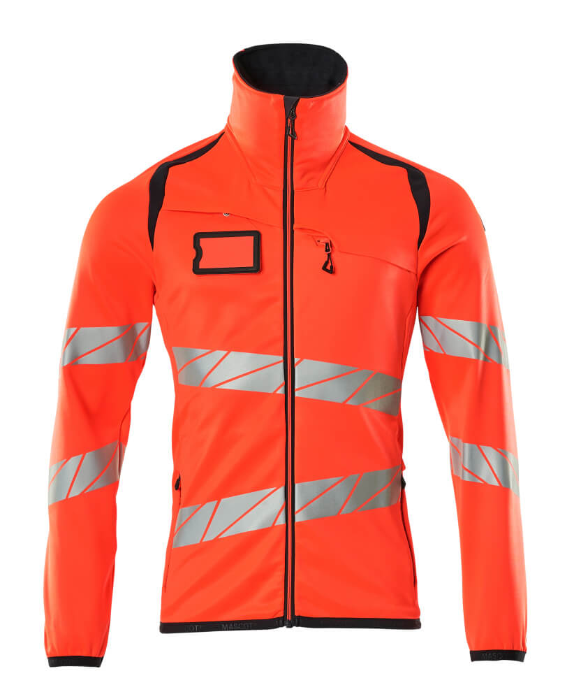 Mascot ACCELERATE SAFE Fleece Jumper with zipper 19103 hi-vis red/dark navy