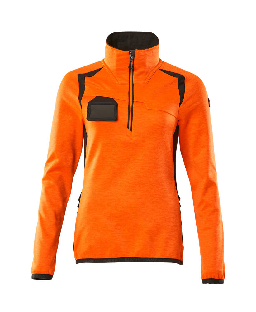Mascot ACCELERATE SAFE Fleece Jumper with half zip 19353 hi-vis orange/dark anthracite