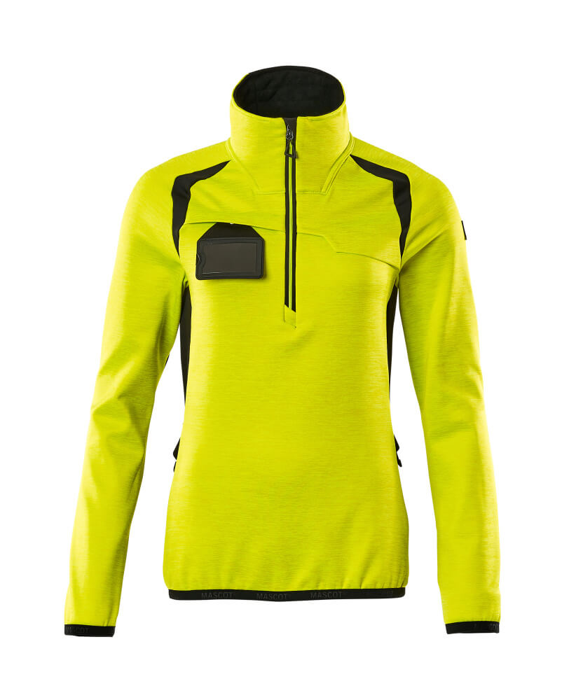 Mascot ACCELERATE SAFE Fleece Jumper with half zip 19353 hi-vis yellow/black