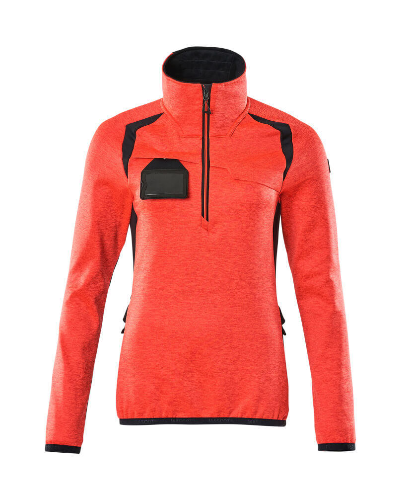 Mascot ACCELERATE SAFE Fleece Jumper with half zip 19353 hi-vis red/dark navy