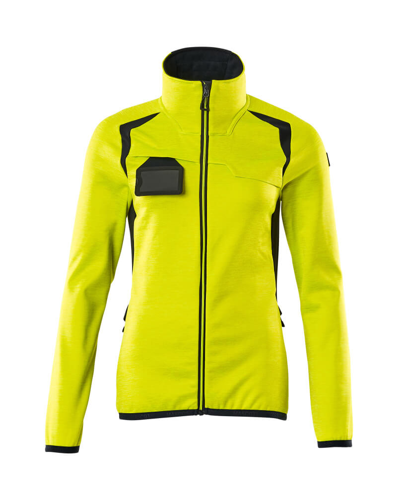 Mascot ACCELERATE SAFE Fleece Jumper with zipper 19453 hi-vis yellow/dark navy