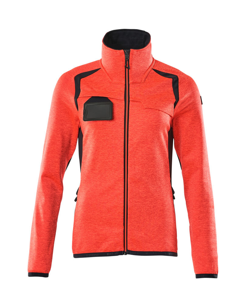 Mascot ACCELERATE SAFE Fleece Jumper with zipper 19453 hi-vis red/dark navy