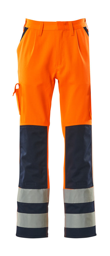 Mascot SAFE COMPETE Olinda Pantalon avec poches genouillères 07179 orange haute visibilité/marine