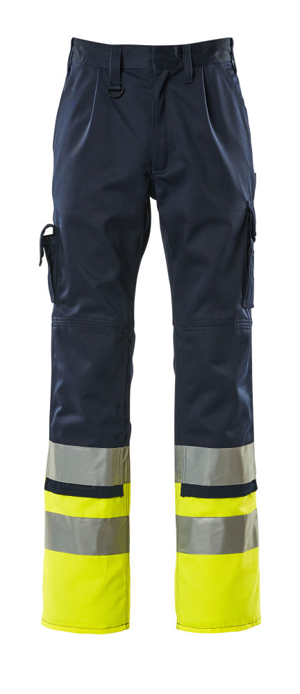 Mascot SAFE COMPETE  Patos Trousers with kneepad pockets 12379 navy/hi-vis yellow