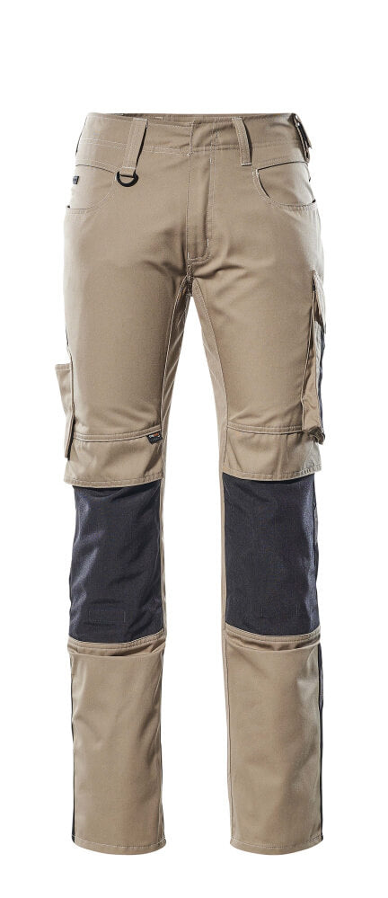 Mascot UNIQUE  Mannheim Trousers with kneepad pockets 12679 light khaki/black