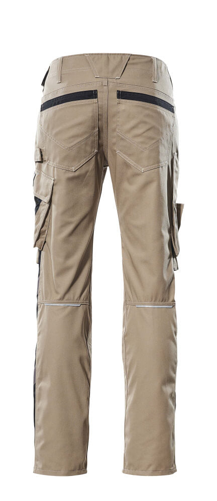 Mascot UNIQUE  Mannheim Trousers with kneepad pockets 12679 light khaki/black