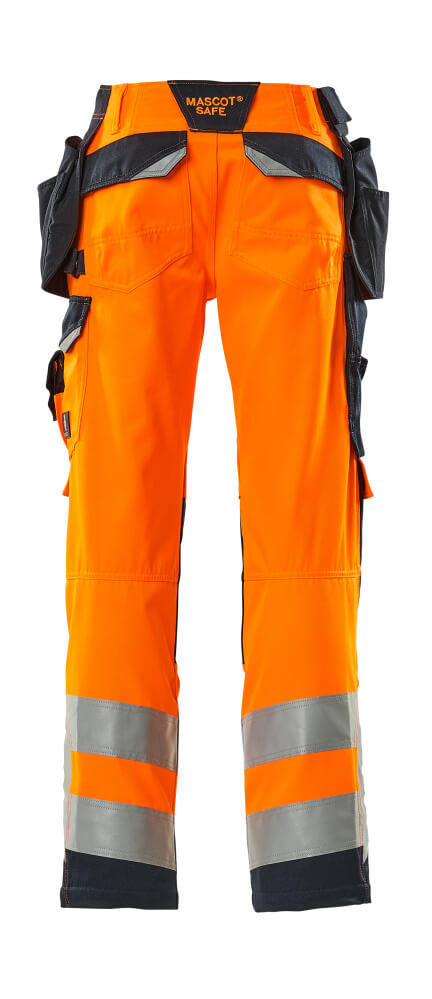 Mascot SAFE SUPREME  Wigan Trousers with holster pockets 15531 hi-vis orange/dark navy
