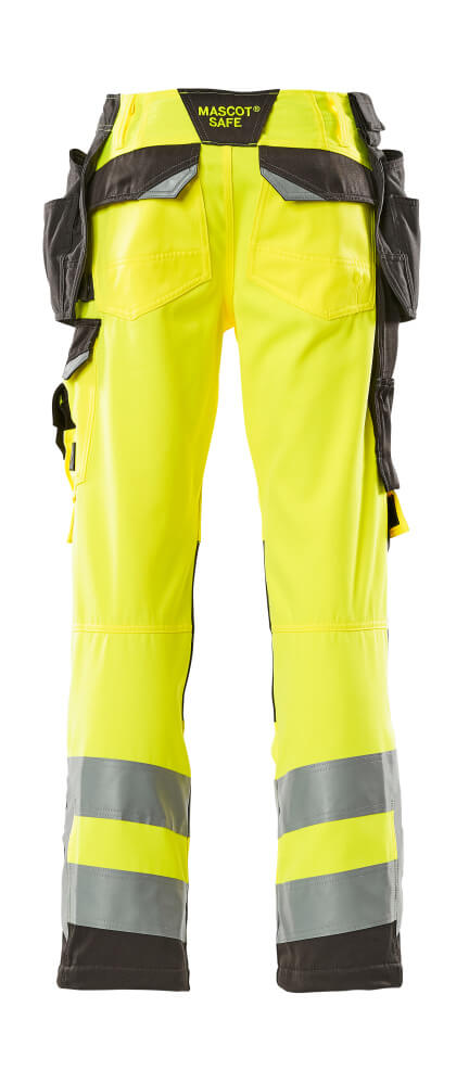Mascot SAFE SUPREME  Wigan Trousers with holster pockets 15531 hi-vis yellow/dark anthracite