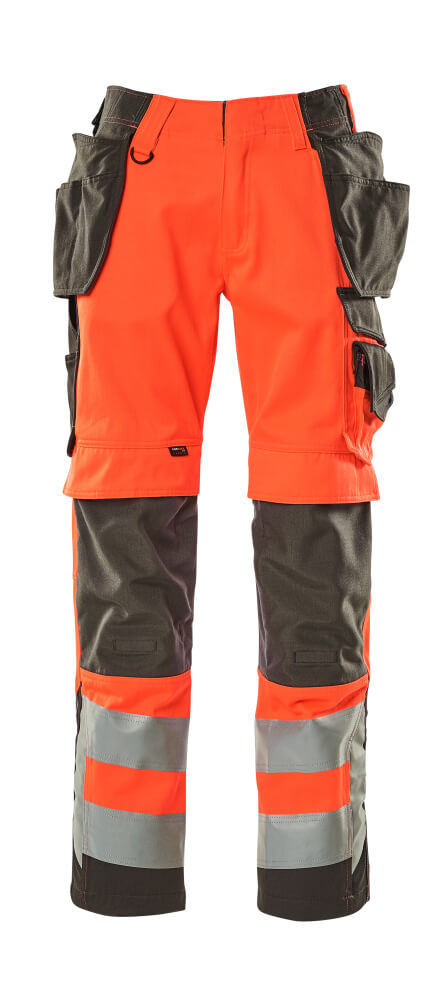 Mascot SAFE SUPREME  Wigan Trousers with holster pockets 15531 hi-vis red/dark anthracite