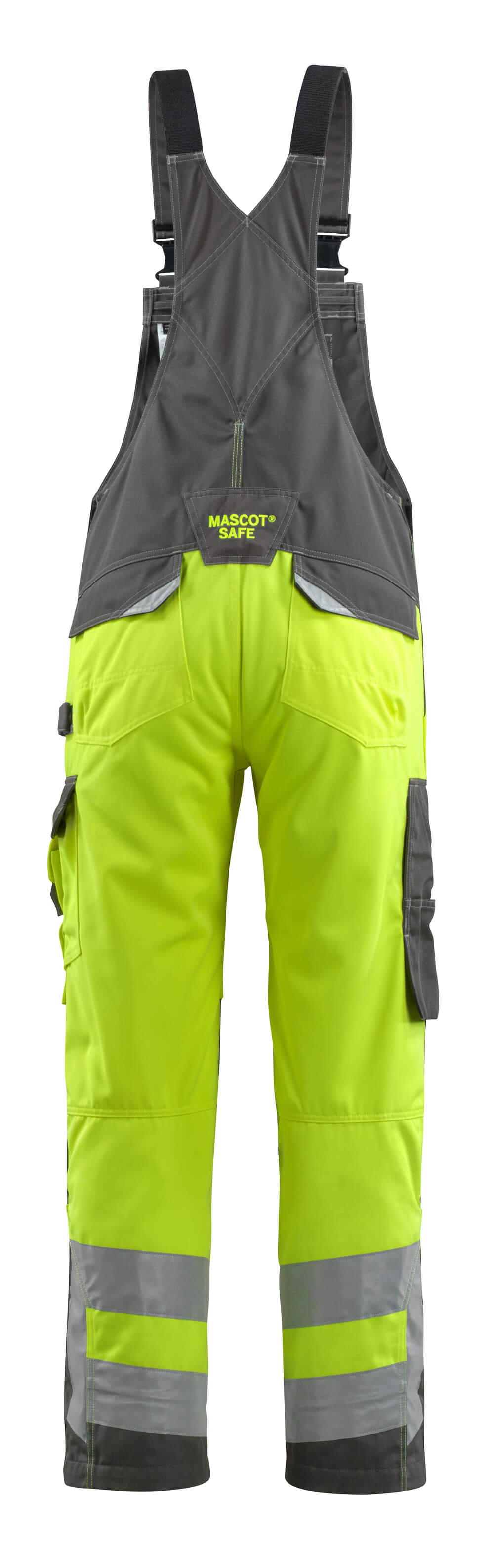 Mascot SAFE SUPREME  Newcastle Bib & Brace with kneepad pockets 15569 hi-vis yellow/dark anthracite