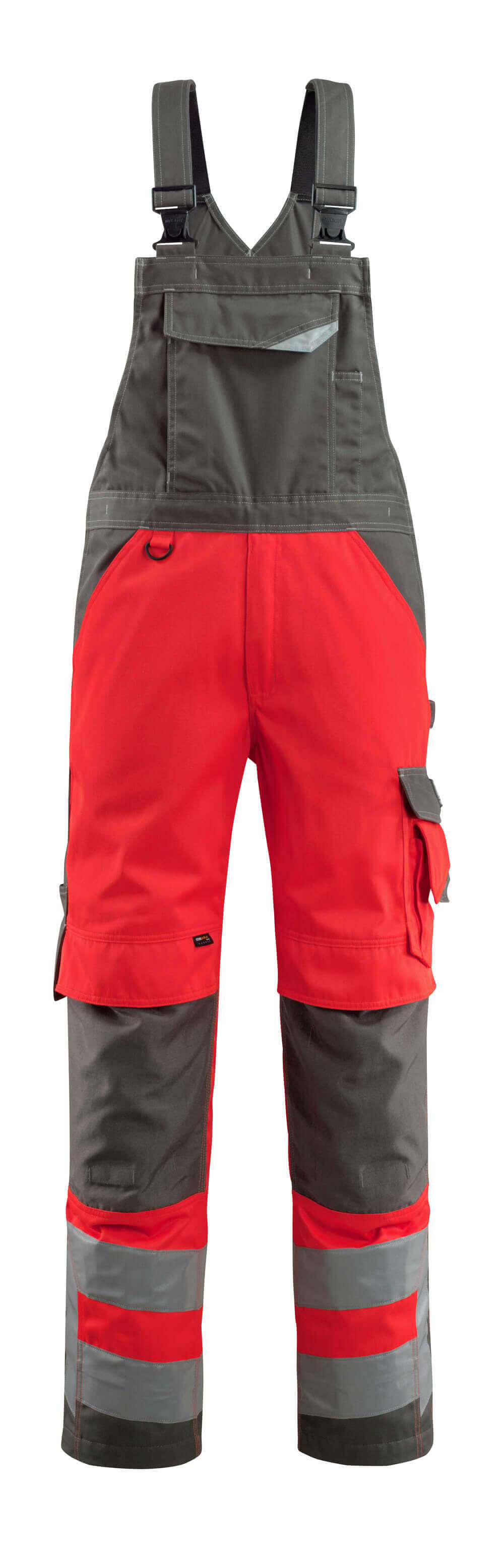 Mascot SAFE SUPREME  Newcastle Bib & Brace with kneepad pockets 15569 hi-vis red/dark anthracite