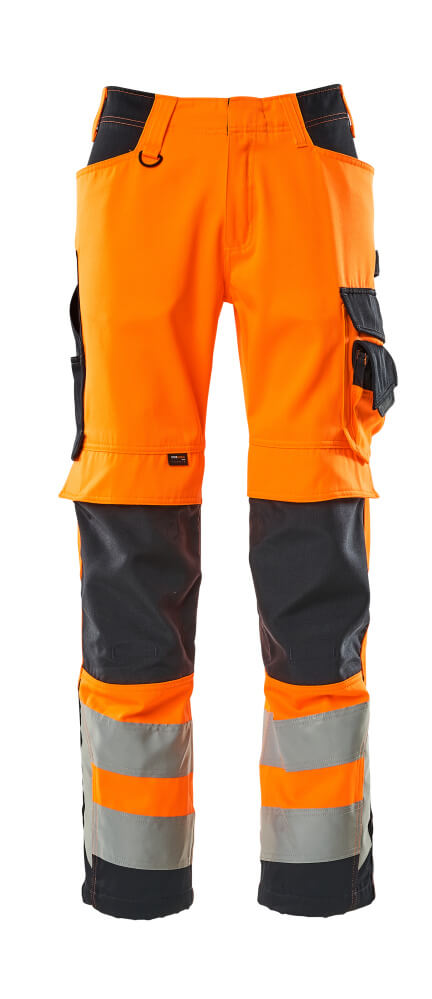 Mascot SAFE SUPREME  Kendal Trousers with kneepad pockets 15579 hi-vis orange/dark navy