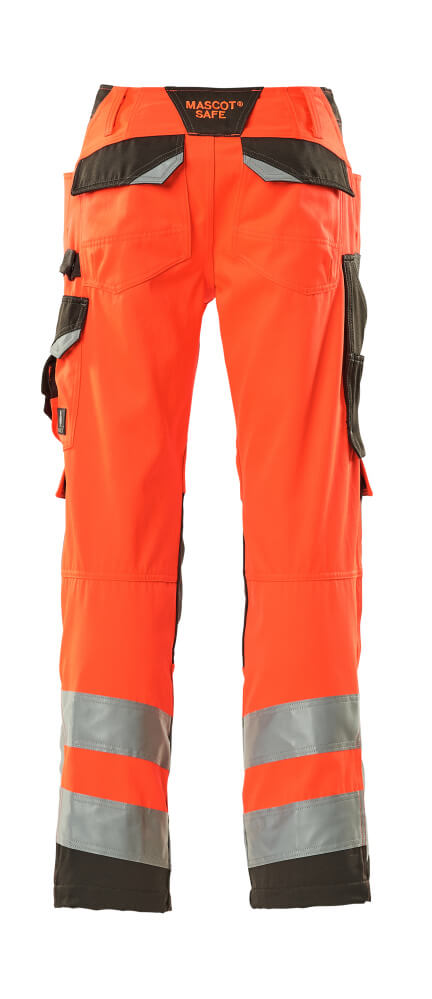 Mascot SAFE SUPREME  Kendal Trousers with kneepad pockets 15579 hi-vis red/dark anthracite