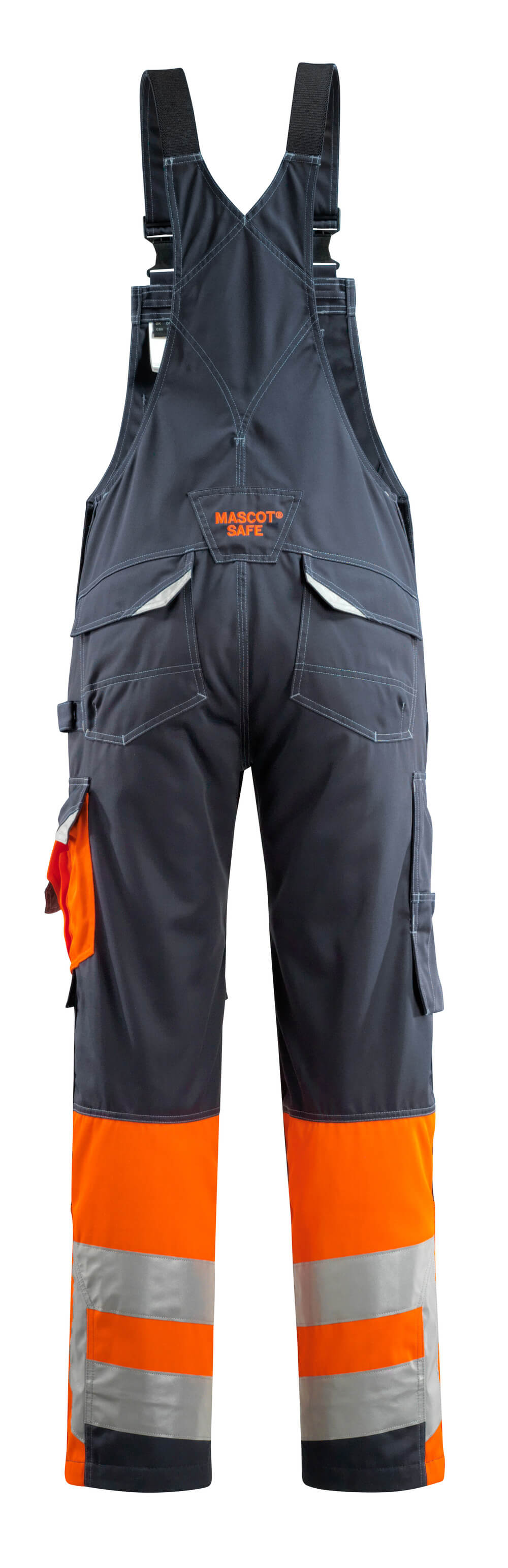 Mascot SAFE SUPREME  Sunderland Bib & Brace with kneepad pockets 15669 dark navy/hi-vis orange