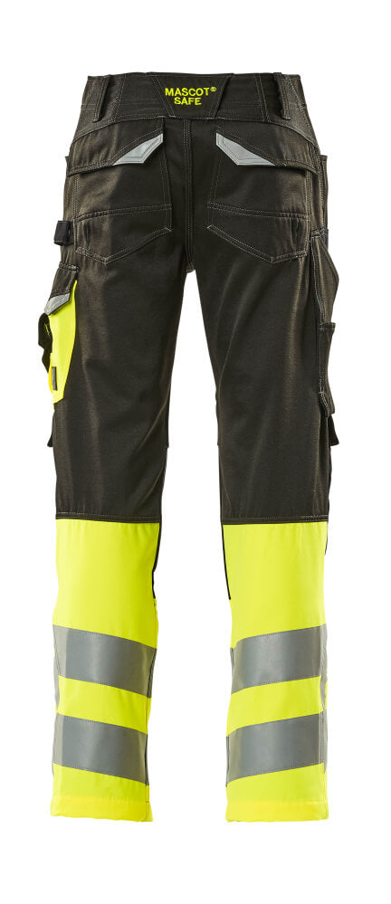 Mascot SAFE SUPREME  Leeds Trousers with kneepad pockets 15679 black/hi-vis yellow