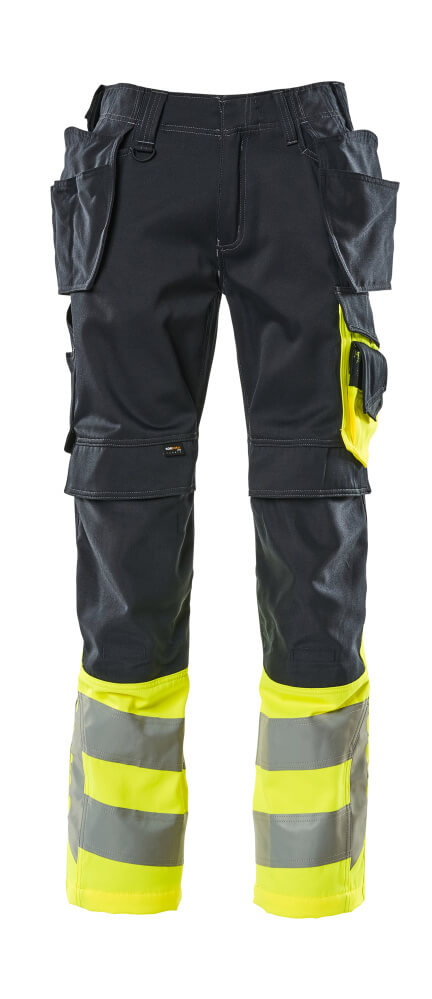 Mascot SAFE SUPREME  Trousers with holster pockets 17531 dark navy/hi-vis yellow