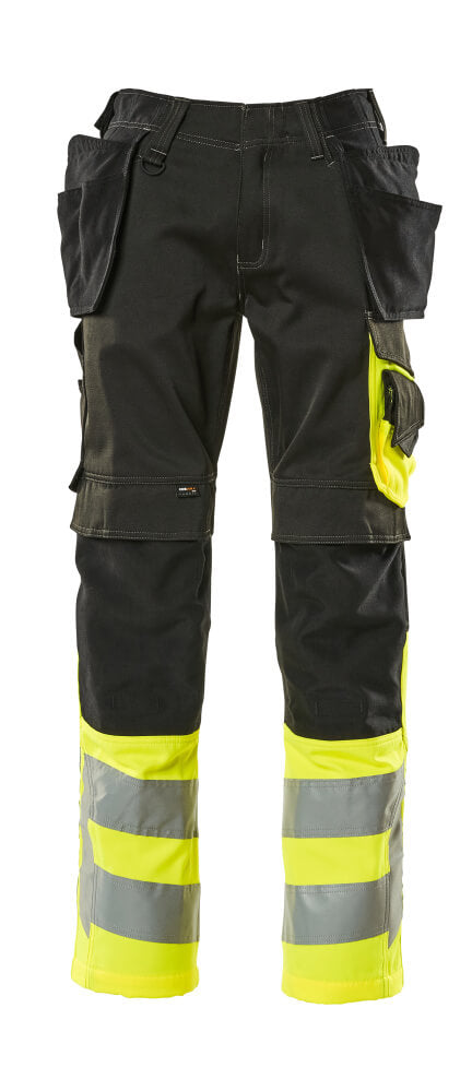 Mascot SAFE SUPREME  Trousers with holster pockets 17531 black/hi-vis yellow