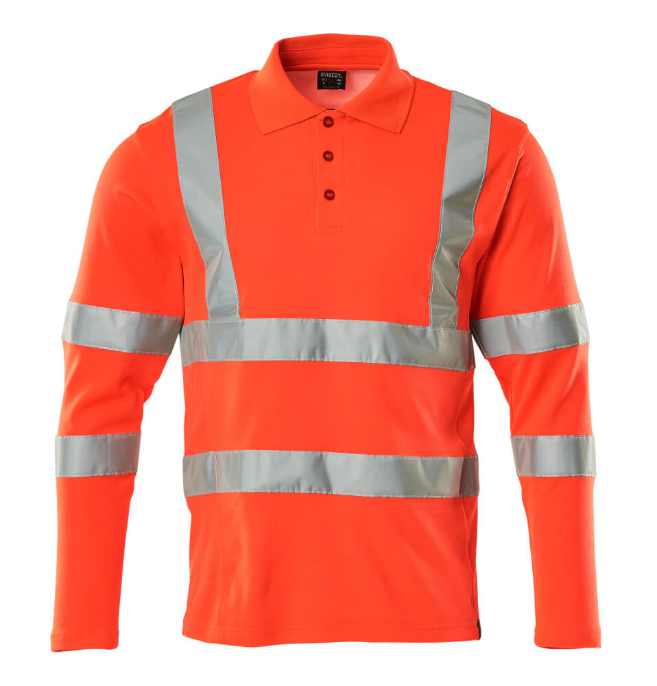 Mascot SAFE CLASSIC  Polo Shirt, long-sleeved 18283 hi-vis red