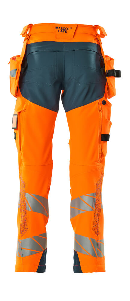 Mascot ACCELERATE SAFE  Trousers with holster pockets 19031 hi-vis orange/dark petroleum