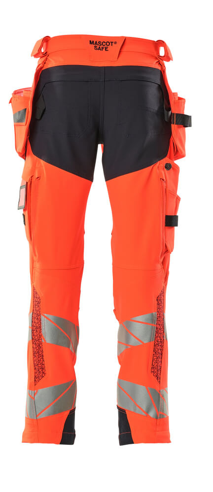Mascot ACCELERATE SAFE  Trousers with holster pockets 19031 hi-vis red/dark navy