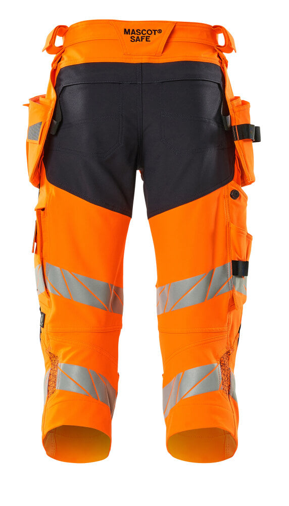 Mascot ACCELERATE SAFE  ¾ Length Trousers with holster pockets 19049 hi-vis orange/dark navy