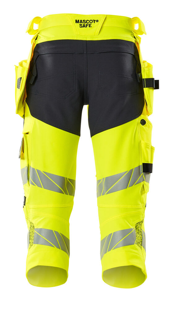 Mascot ACCELERATE SAFE  ¾ Length Trousers with holster pockets 19049 hi-vis yellow/dark navy