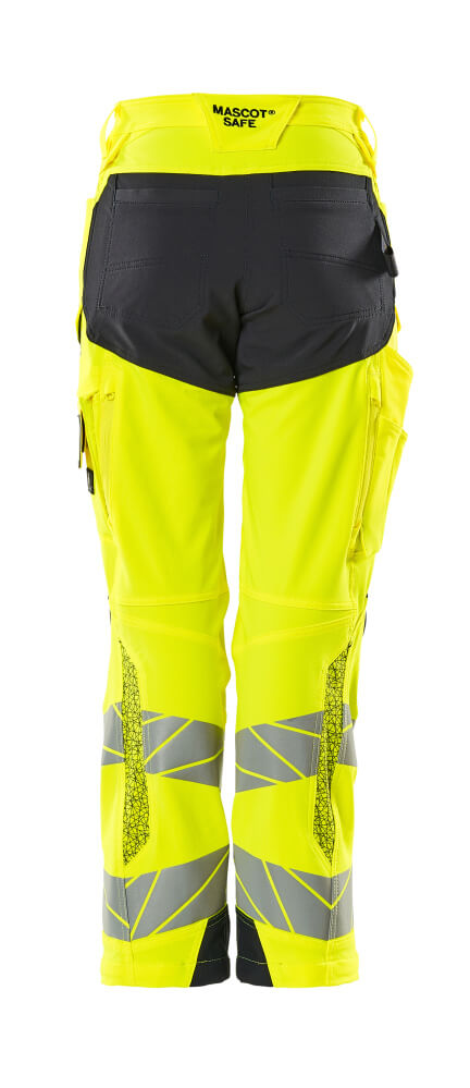 Mascot ACCELERATE SAFE  Trousers with kneepad pockets 19078 hi-vis yellow/dark navy