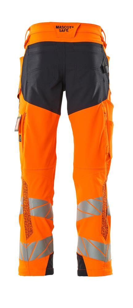 Mascot ACCELERATE SAFE  Trousers with kneepad pockets 19079 hi-vis orange/dark navy
