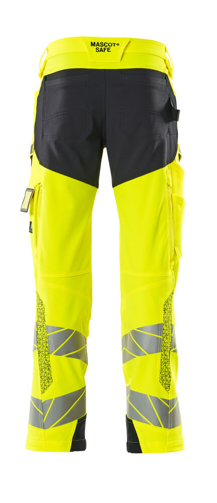 Mascot ACCELERATE SAFE  Trousers with kneepad pockets 19079 hi-vis yellow/dark navy