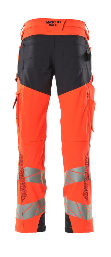 Mascot ACCELERATE SAFE  Trousers with kneepad pockets 19079 hi-vis red/dark navy