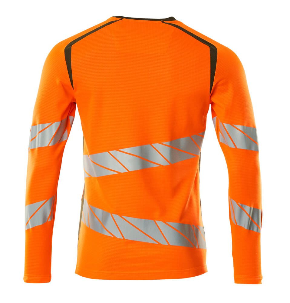 Mascot ACCELERATE SAFE  T-shirt, long-sleeved 19081 hi-vis orange/moss green